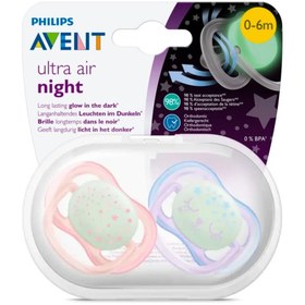 Resim Philips Avent Ultra Air Night 0-6m Pembe Emzik 2'li 