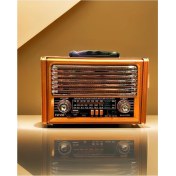 Resim Ahşap Görünümlü Radyo, Bluetooth, Usb, Aux, Fm Özellikli, Nostaljik Tasarım 