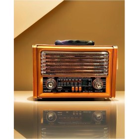 Resim Ahşap Görünümlü Radyo, Bluetooth, Usb, Aux, Fm Özellikli, Nostaljik Tasarım 