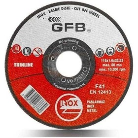 Resim Gfb İnox Kesici Taş Disk 180x1.6x22.23 MM 10 Adet 