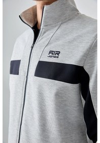 Resim Tommy Life Gri Yüzeyi Dokulu Standart Fit Nakışlı Erkek Eşofman Takım - 85248 Gri 