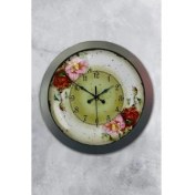 Resim Bahat Salon Ofis Duvar Saati Gri Metal Çerçeve 36 cm 