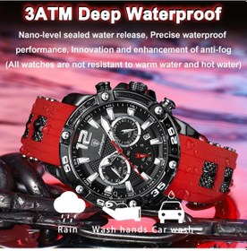 Resim Poedagar Lüks Casual Erkek Izle Su Geçirmez Aydınlık Kronograf Siyah 