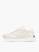 Resim Tommy Hilfiger Kadın Rahat Taban TH monogram Logolu Deri Beyaz Sneaker FW0FW09051-YA8 