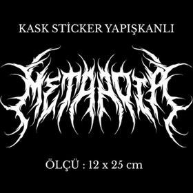 Resim Motor Kask Sticker METAAOTA Beyaz 