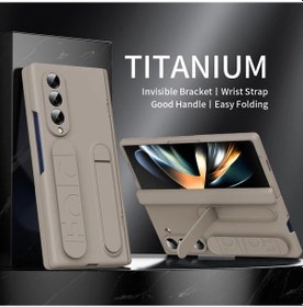 Resim Honeybeeshop Galaxy Uyumlu Z Fold 3 5g Kılıf Şeffaf Çarpma Koruma Entegre Stand Bilek Askılı 