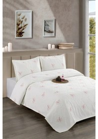 Resim Başak 3 Parça Çift Kişilik Pike Takımı Pudra 