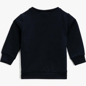 Resim Erkek Bebek Slogan Baskılı Sweatshirt Uzun Kollu Basic 