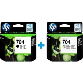 Resim Hp 704 Siyah Cn692Ae 704 Renkli Cn693Ae Kartuş Seti 
