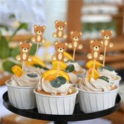 Resim 20 Adet Sevimli Ayı Yemek Çöpü - Bambu Kek & Tatlı Diş Çöpü, Düğünler, Doğum Günleri, Gençler Duşları & Noel Partileri için Meyve Çatalları 