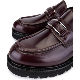Resim Valentino Erkek Hakiki Deri Bordo Loafer Ayakkabı 667 20922 Erk Ayk Y25 Bordeaux Bordo 