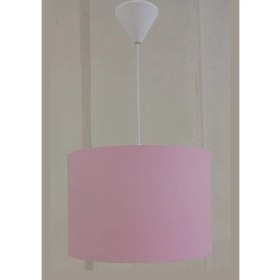 Resim Onay Pembe Kumaş Kaplama Salon Oturma Odası Yatak Odası Genç ve Çocuk Odası Avize Sarkıt Aydınlatma 