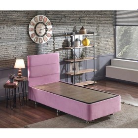 Resim Nironyatak Pinky Baza Ve Başlık - 120X200 Cm Tek Kişilik Sandıklı Pembe Kuma 