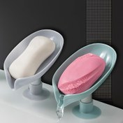 Resim 1pc Plastik Oval Sabun Kabı Tutucu, Emme Kupa Tasarımı, Delme Gerektirmez Yaratıcı Su Drenajlı Sabun Depolama Organizatörü Ev Kullanımı İçin 