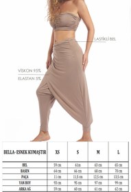 Resim Kadın Şalvar Pantolon - Bella Siyah Kadın Şalvar Pantolon ( Viskon Likralı Kumaş - 4 Mevsim ) - L 