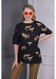 Resim Gabria Kadın Baskılı T-Shirt Siyah (508949188) Siyah 