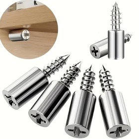 Resim 40 adet Kaymaz Kılıflı Kendinden Tapa Vida - Dayanıklı Çelik Dolap Bölme Braketleri, Cam Mobilya ve Laminat Dolaplar için Raf Pinleri, Kolay Kurulum, Güvenli Raf Desteği, Şık Metalik Bitiş, Sağlam Konik Tasarım 
