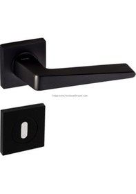 Resim Doğanlar Penta Siyah Renkli Kare Rozetli Kapı Kolu 