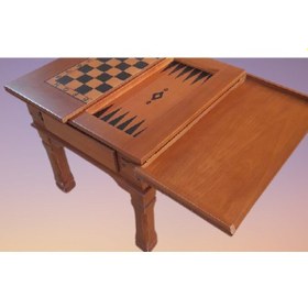 Resim Orta Sehpa Satranç-Tavla Küçük Kayın Lükens Aslan Ayak El Yapım Y 