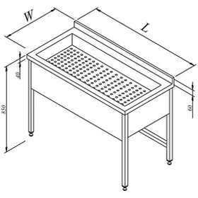 Resim Öztiryakiler Çalışma Tezgahı Süzme Havuzlu 140x60 CM 