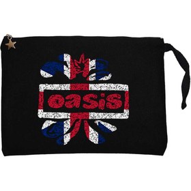 Resim Oasis Logo Siyah Clutch Astarlı Cüzdan / El Çantası - Siyah 