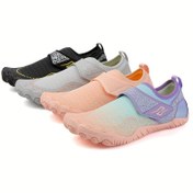 Resim Erkekler ve kadınlar için hafif, nefes alabilen ve rahat su ayakkabıları, iç mekan egzersizleri, dış mekan su etkinlikleri, plaj yürüyüşleri ve yüzme için uygun, unisex su ayakkabıları. 