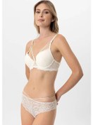 Resim Pierre Cardin Soft Push Up Kaplı Dantelli Sütyen Takım Ekru 