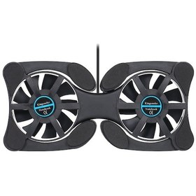 Resim Laptop Soğutucu Standı - İki Fanlı, Katlanabilir Ve Taşınabilir - 7-15 İnç Laptoplar İçin - Siyah 