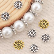 Resim 100 Adet/50 Adet 8mm Kar Tanesi Aralayıcı Boncuklar Retro Yuvarlak Delikli El Yapımı Dekoratif Boncuklar Çift Taraflı Desenli Ara Parçalar Çam Boncuğu Yuvarlak Boncuklar DIY Bileklik, Kolye, Halka, Küpe, Saç Aksesuarları, Telefon Zinciri, Anahtarlık ve Takı Malzemeleri İçin Uygun 
