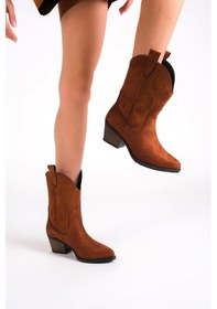 Resim Bertha Yeni Sezon Taba Süet Kovboy Bot Taba 