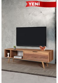 Resim 3643 Venüs 160 Cm Ahşap Ayaklı , Metal Kulplu Tv Ünitesi , Söğüt , Tv Sehpası , Salon Diğer 