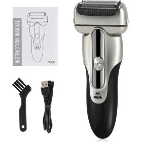 Resim Cdwishbest Gümüş Tarzı Orijinal Tıraş Makinesi Erkekler Jileti Yıkanabilir Sakal Elektrikli Tıraş Makinesi Şarj Edilebilir Anız Elektrikli Tıraş Makinesi Kafa Tıraş Makinesi Kel (Yurt Dışından) 
