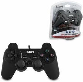 Resim SNOPY SG-401 USB Kablolu Oyun Kolu, Siyah, Titreşimli, 15 Tuş, 2 Analog, 8 Yön Tetikleyici, 1.8mt Kablo 