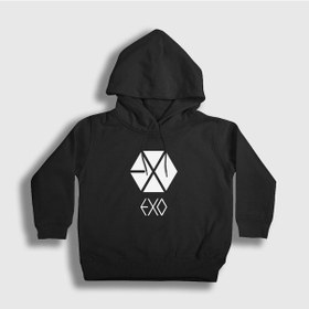 Resim Presmono Unisex Çocuk Logo Exo Kapüşonlu Sweatshirt Siyah 