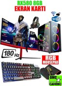 Resim DMC N137x (PUBG,GTA 5) Reyzen 5 5500,32gb Ram,512gb M2 Ssd,rx580,27'' 180hz Oyuncu Masaüstü Bilgisayarı 