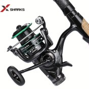 Resim X-Sharks Yüksek Performanslı Sazan Balıkçılık Makarası - Ambidextrous, 5.2:1 Dişli Oranı, Güçlü Çift Fren Sistemi ile Dayanıklı Alüminyum & Naylon Yapı, Tatlısu & Tuzlu Su Balıkçılığı için İdeal, Sazan Balıkçılığı Aksesuarı 