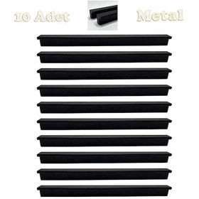 Resim Fulya Alüminyum Metal Lüks Modern Mobilya Çekmece Mutfak Dolabı Kulpu Siyah 160mm 10 Adet Siyah 