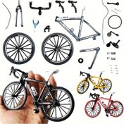 Resim 1:8 Ölçekli DIY Yapı Kiti - Alaşım Çerçeve ve Gerçekçi Mini Bisiklet Modeli ile Uyumlu, Renk Seçenekleri (Gri/Kırmızı/Sarı/Siyah) Yetişkinler & Gençler için Zorlayıcı Montaj Projesi Ev/Ofis Dekoru Mimari Görüntüsü İngilizce Eğitici Tasarım Siyah/Gri/Kırmızı/Sarı Rengindeki Minyatür Replika Beyaz Jantlar & Sözlüklere sahip Simülasyon Mini bisiklet 