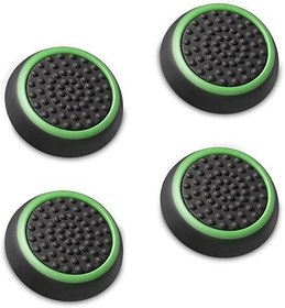 Resim Analog çubuk, Joystick, Thumbstick başlıkları, koruyucu kapak, kulplar, silikon kapaklar, PS5 | PS4 | PS3 | Gamepad - Siyah/Yeşil - 4 adet 