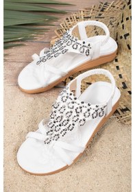 Resim Khayt Maria Anatomik Guja Fashion Taşlı Günlük Kadın Sandalet 