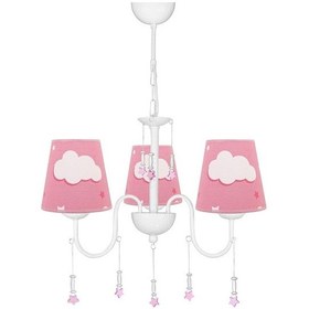 Resim Şenay Aydınlatma Çocuk Odası 3'Lü Kumaş Abajur Avize-Pembe Beyaz (456245238) 