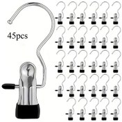 Resim Fochsia 45 Parça Metal Pantolon Askısı Klipsli Çok Amaçlı Tasarruf Askı 