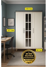 Resim Nefes 3 Kapaklı-çekmeceli Dolap Aytaşı Renk Gürgen Ağacı Ayaklar Diğer 