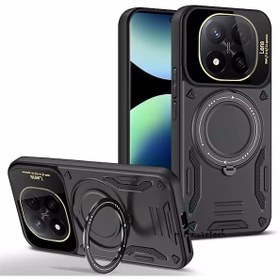 Resim Xiaomi Redmi Note 14 Pro 5g Kılıf Magsafe Halkalı Gold Detaylı 