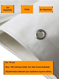 Resim 0,7x55 Metre Beyaz Balkon Örtüsü Branda, Balkon Çadır Bezi, Seperatörü, Uv Katkılı 