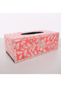 Resim Anita Sedefli Dikdörtgen Peçetelik 23x12x8,5 Cm Kırmızı 