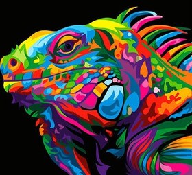 Resim Sayılarla Boyama Seti - İguana - 40x50 
