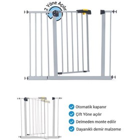 Resim Wellgro Pro 95-100 Cm Çocuk Güvenlik Kapısı, Merdiven Kapısı Ve Korkuluk, Gri 