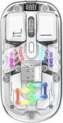 Resim Vooka Mouse Kablosuz Gaming Rgb Işıklı 2.4G+Bt Dual Modlu Şeffaf Transparan Ofis Şık Tasarım 