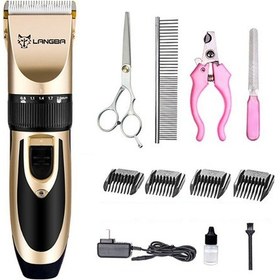 Resim Qingmipy Profesyonel Şarjlı Kedi Köpek Tıraş Makinesi - 4 Farklı Tarak Ucu İle Sessiz Ve Kablosuz Evcil Hayvan Bakım Seti 